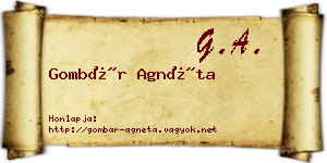 Gombár Agnéta névjegykártya